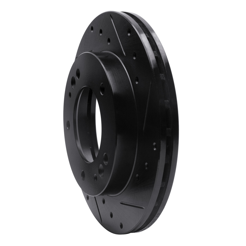 Kia Sportage Brake Rotor (1) - Front Right - R1 Concepts - Drilled & Slotted - Black - `95-`02